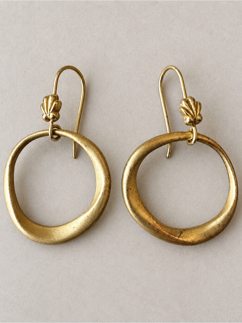 Chico’s Gold Tone Organic Circle Drop Earrings